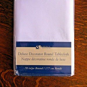 Table Covers Linen Tablecloth Round Size 70" Table Cover Solid White Weddings